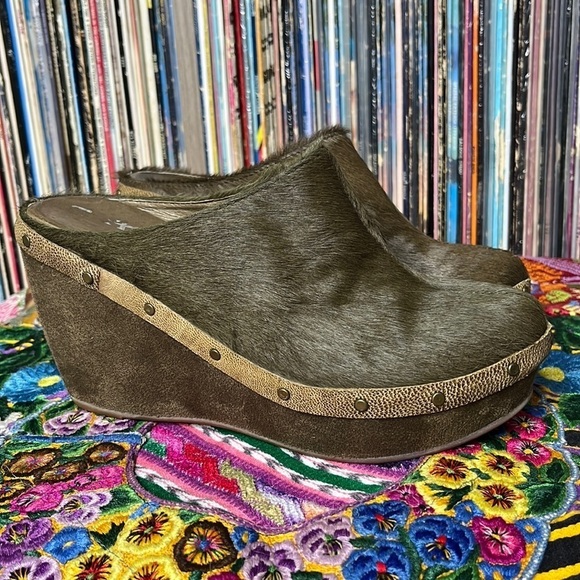 Antelope Collection Calf Hair Mules in Brownish Green Size 36 - Picture 9 of 10